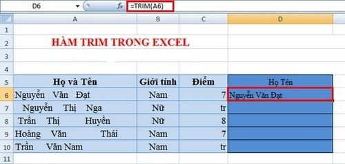 Hàm cơ bản trong excel